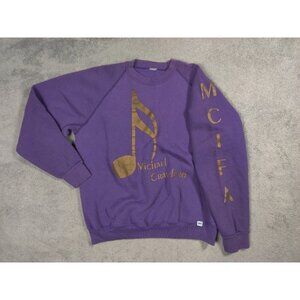 VINTAGE Michael Crawford Sweater Adult Mens Large Purple Actor Comedian Singer